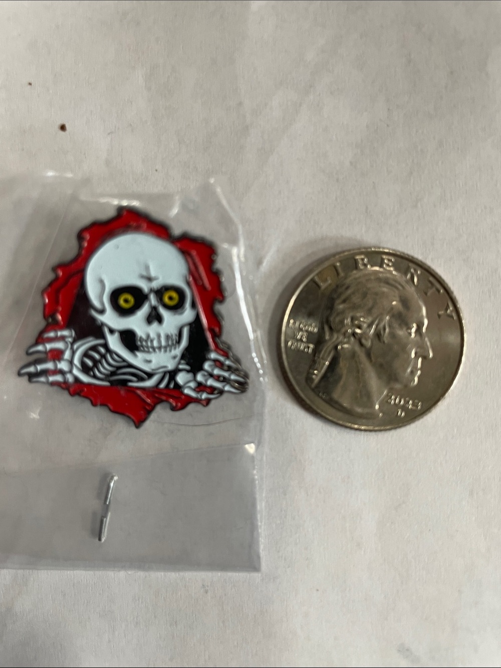 Red Skull Enamel Pin – Horror Skeleton Design